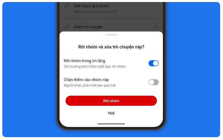 Cách rời khỏi nhóm Zalo trong im lặng